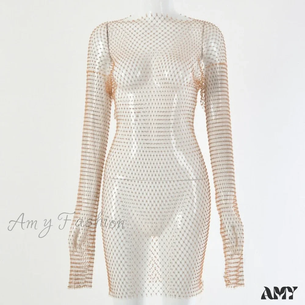 Amy Fashion - Hollow Out Long Sleeve Mini Dress - Image 5