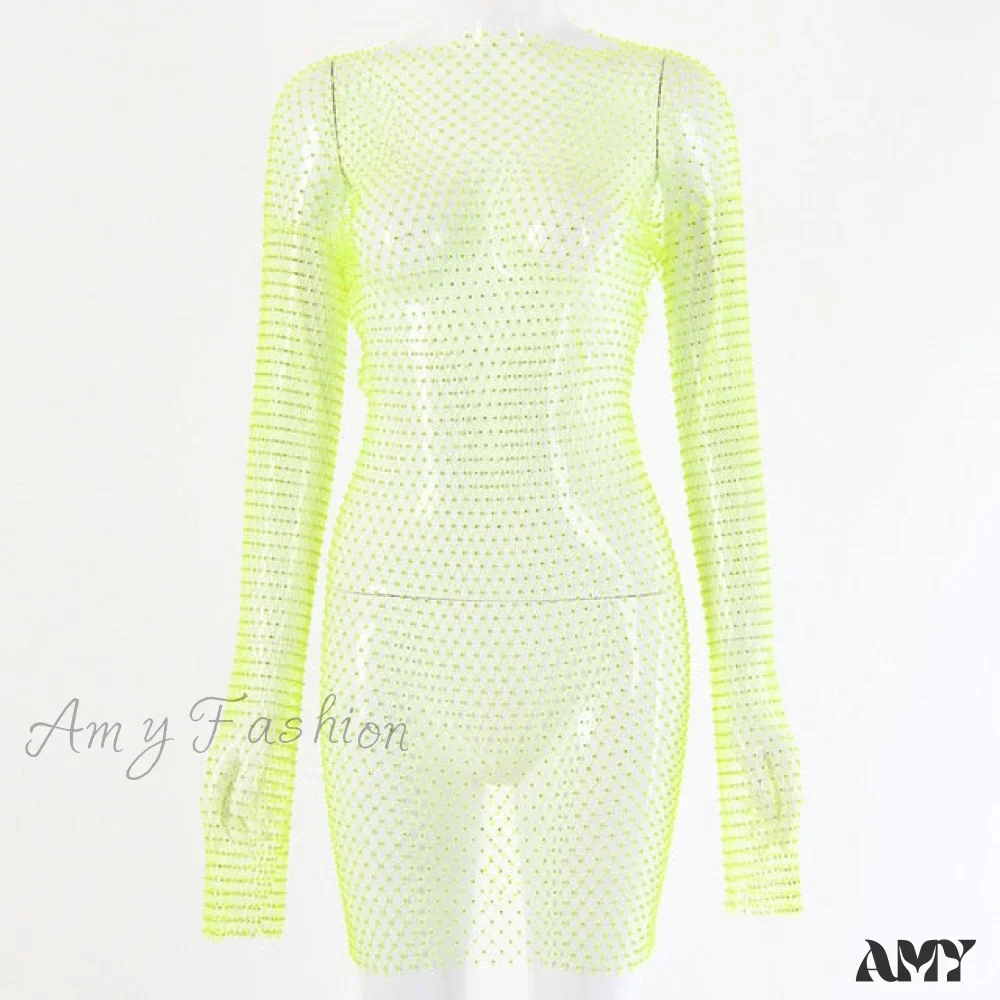 Amy Fashion - Hollow Out Long Sleeve Mini Dress - Image 9