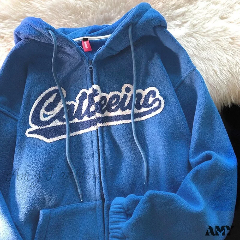 Amy Fashion - Korean Version Oversized Solid Color Hoodies - Image 16