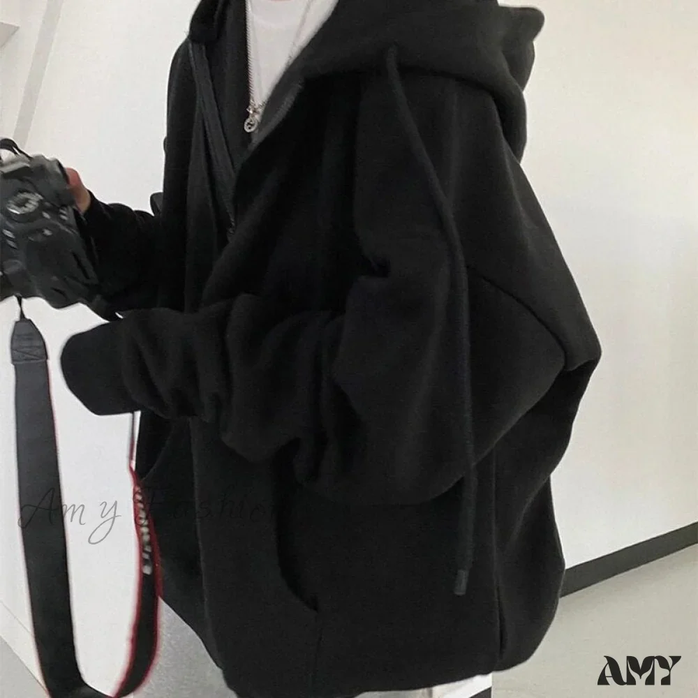 Amy Fashion - Korean Version Oversized Solid Color Hoodies - Image 4