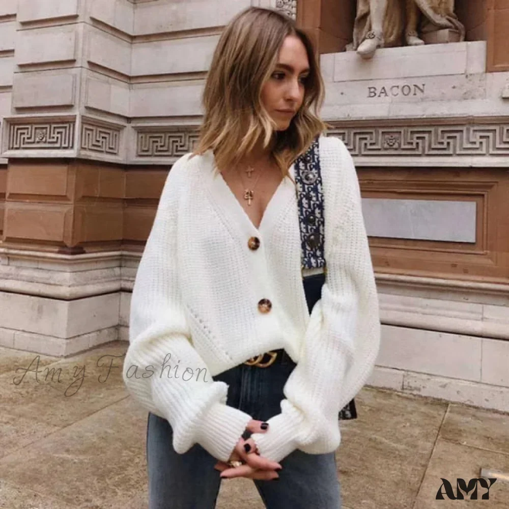 Amy Fashion - Women Knitted Cardigans Sweater - Image 2