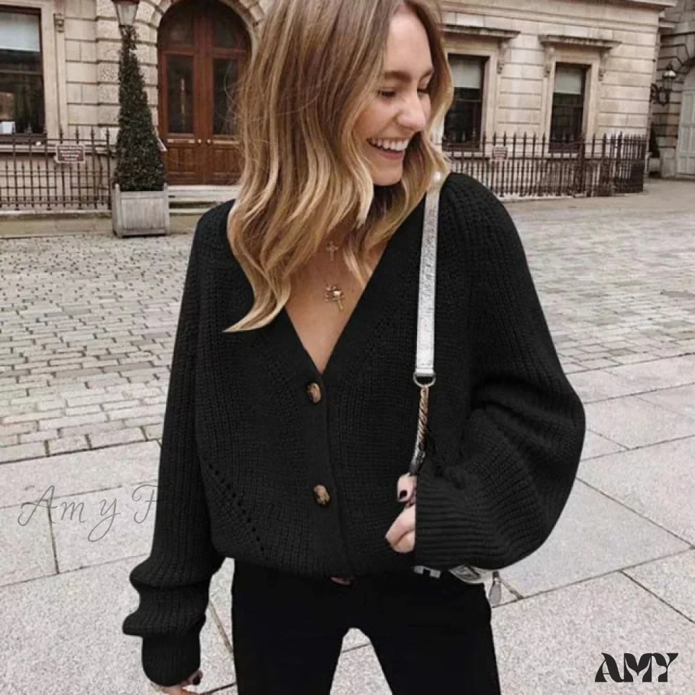 Amy Fashion - Women Knitted Cardigans Sweater - Image 3