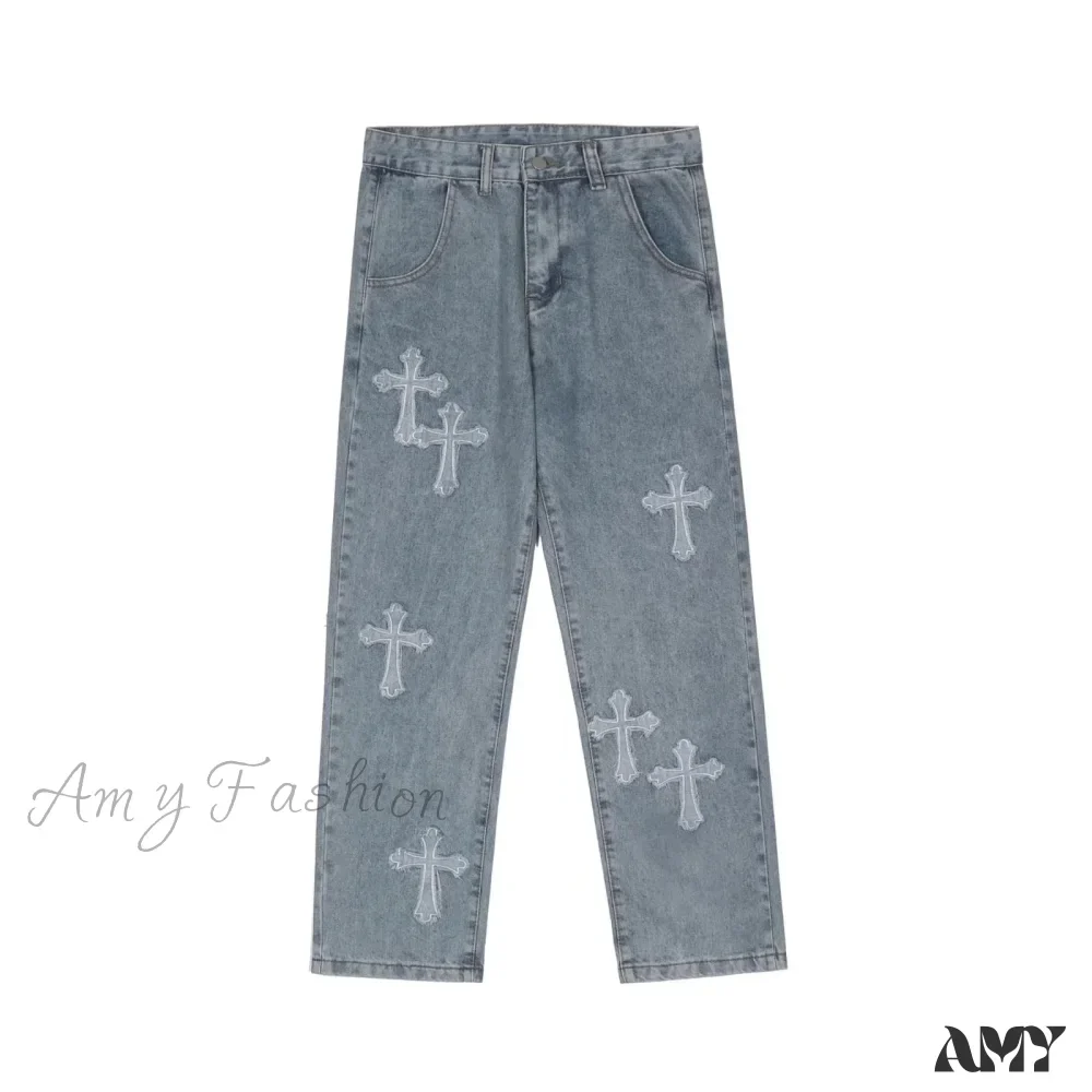 Amy Fashion - Women Pant Woman High Waist Denim Pants Wide Leg Denim Clothing Blue Vintage Quality Fashion Straight Jean - Image 5