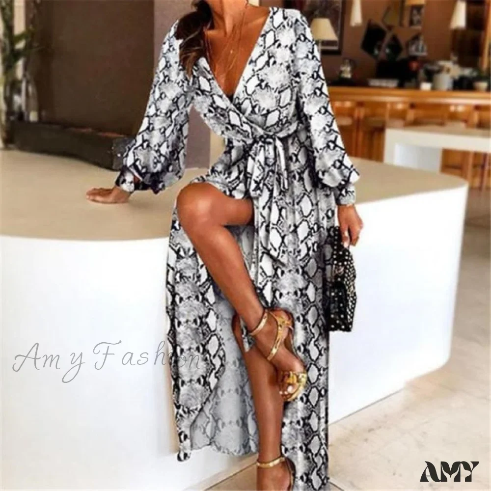 Amy Fashion - Sexy Elegant V-neck Long Maxi Dresses - Image 4