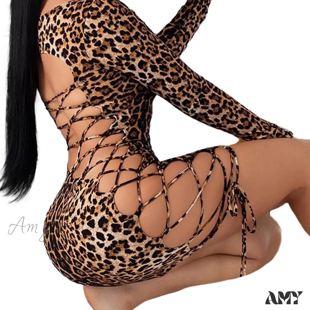 Amy Fashion - Side Hole Bandage Bodycon Club Pencil Dress - Image 7