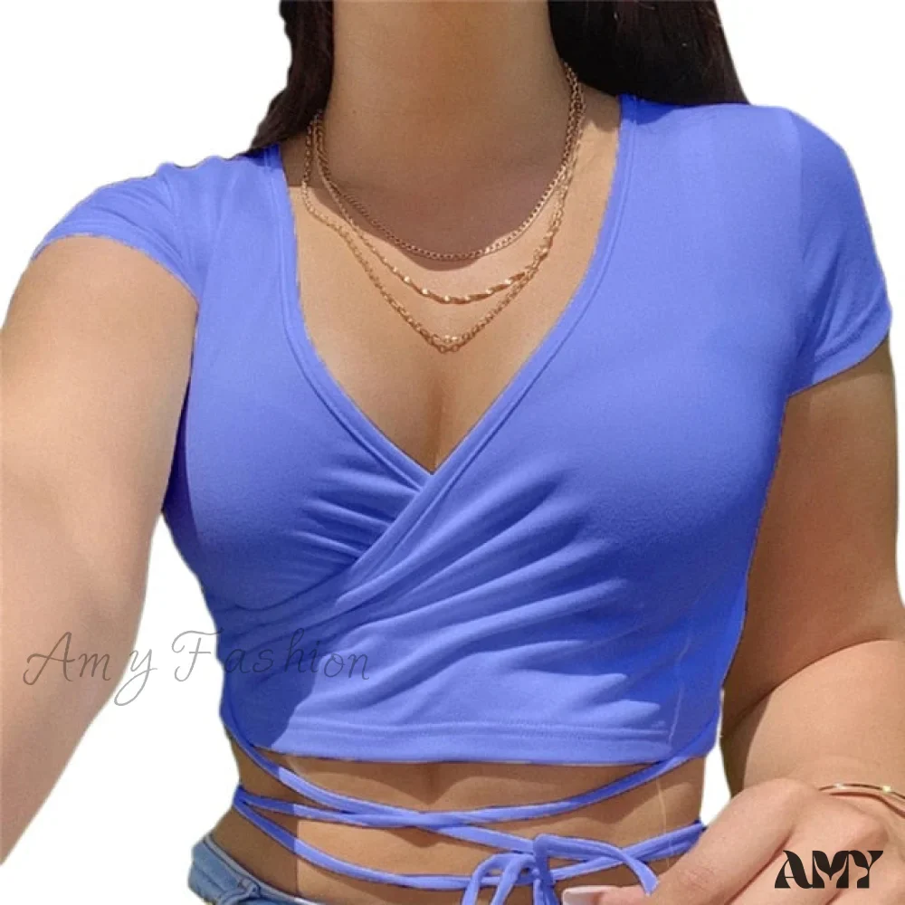 Amy Fashion - Short Sleeve Crop Tops - Image 6