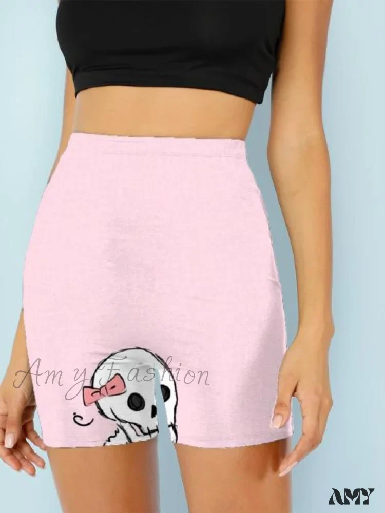 Amy Fashion - Women Skeleton Short Dancing  Rock High Waist Womens Pants - Image 13