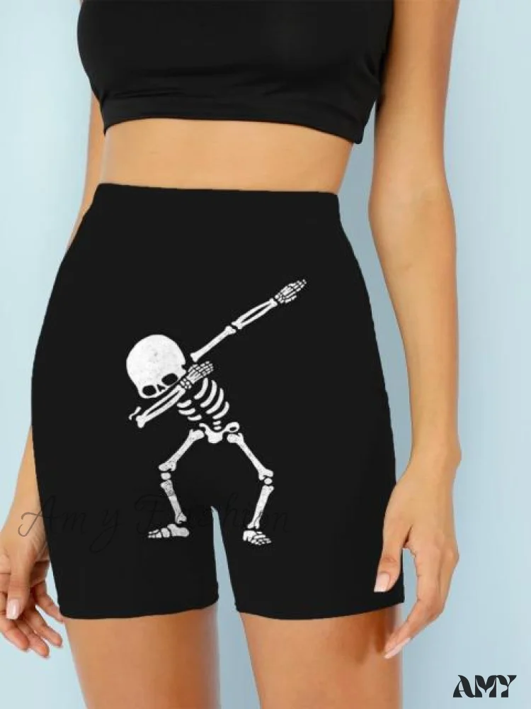 Amy Fashion - Women Skeleton Short Dancing  Rock High Waist Womens Pants - Image 17