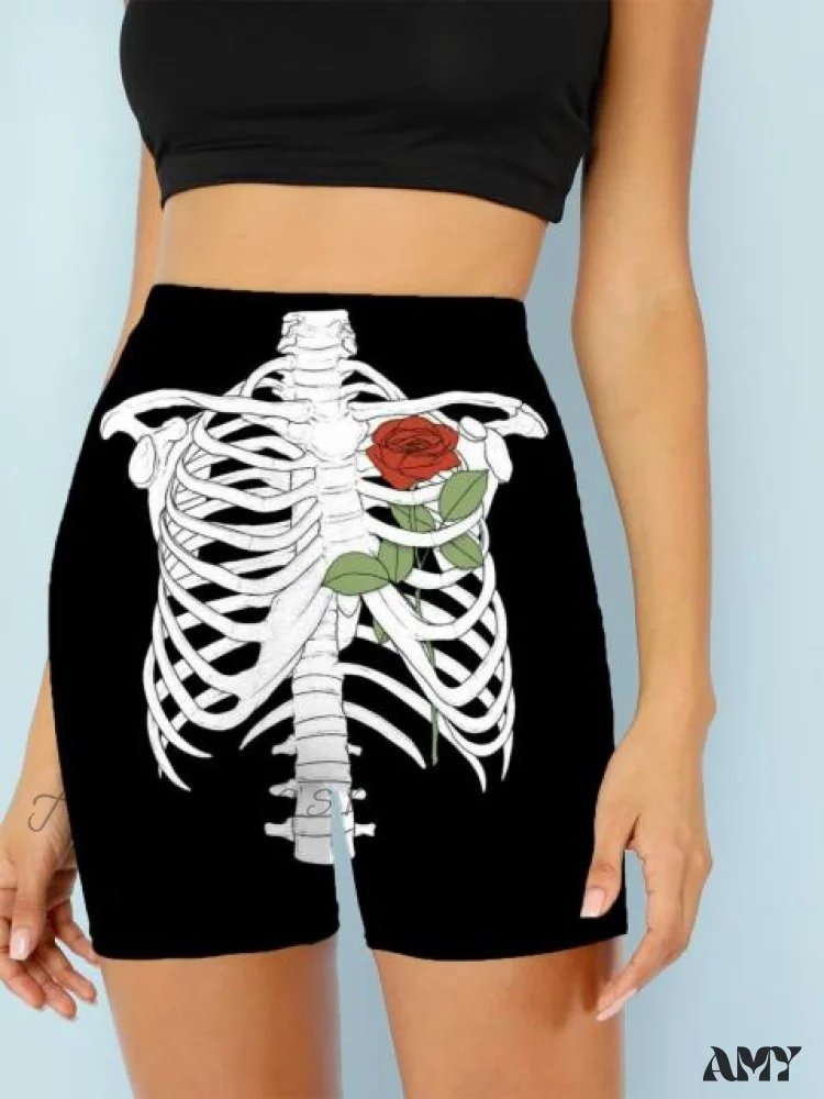 Amy Fashion - Women Skeleton Short Dancing  Rock High Waist Womens Pants - Image 19