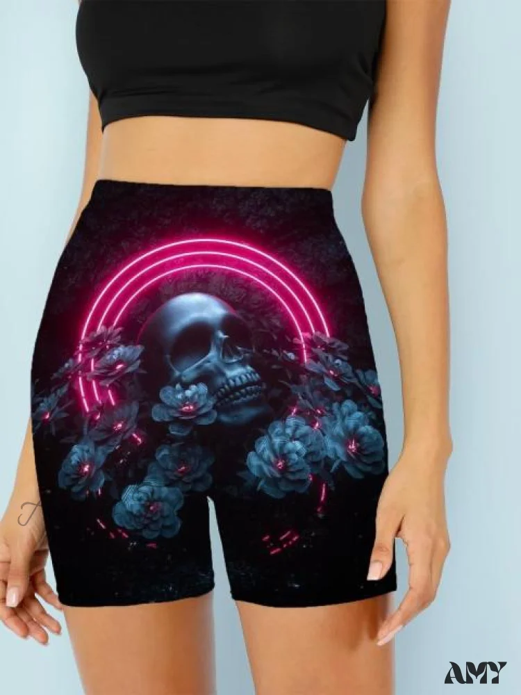 Amy Fashion - Women Skeleton Short Dancing  Rock High Waist Womens Pants - Image 20