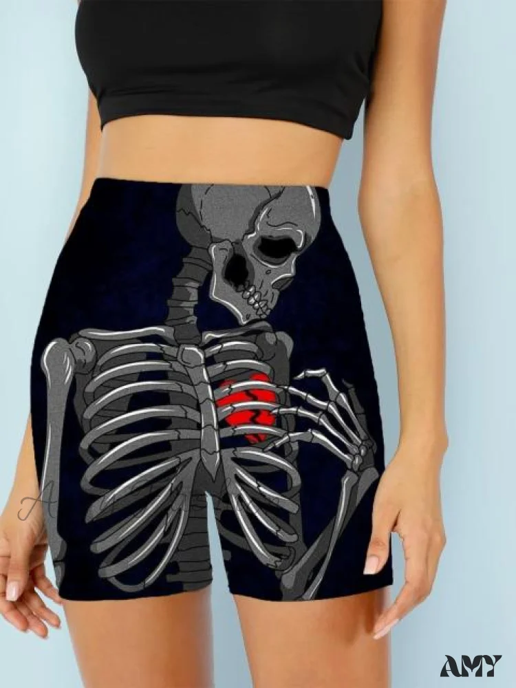 Amy Fashion - Women Skeleton Short Dancing  Rock High Waist Womens Pants - Image 4