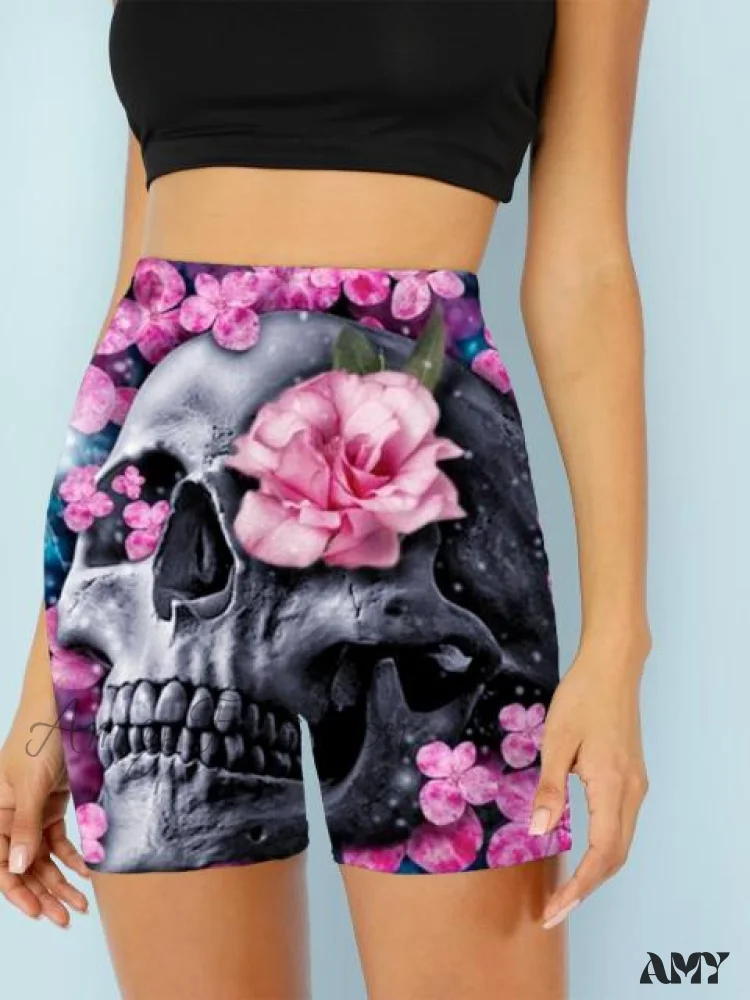 Amy Fashion - Women Skeleton Short Dancing  Rock High Waist Womens Pants - Image 6