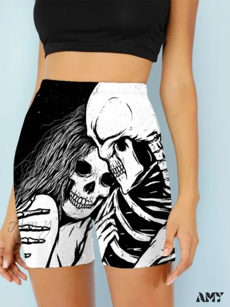Amy Fashion - Women Skeleton Short Dancing  Rock High Waist Womens Pants - Image 7