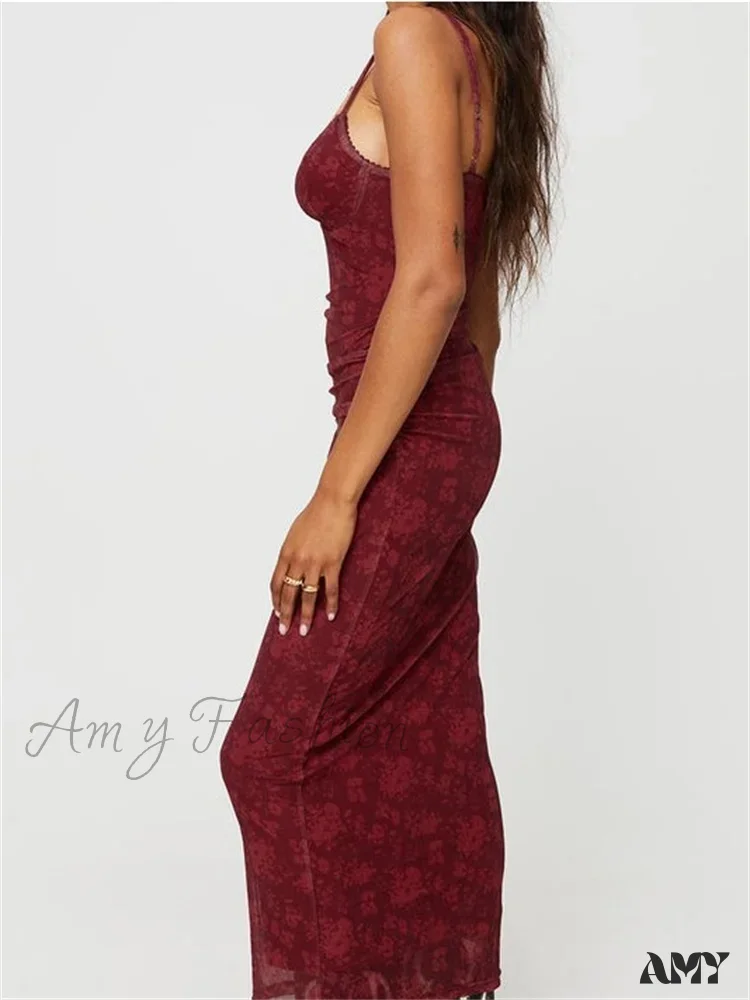 Amy Fashion - Women Sleeveless Strap  Summer Vintage Floral V-neck Party for Cocktail Beach Vestido Streetwear - Image 6