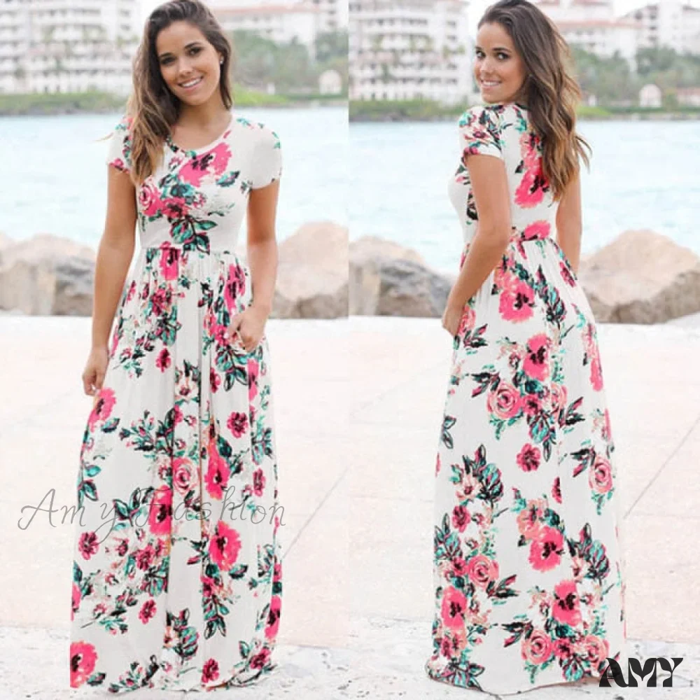 Amy Fashion - Floral Evening Party Plus Size Vestidos Maxi Dress - Image 7