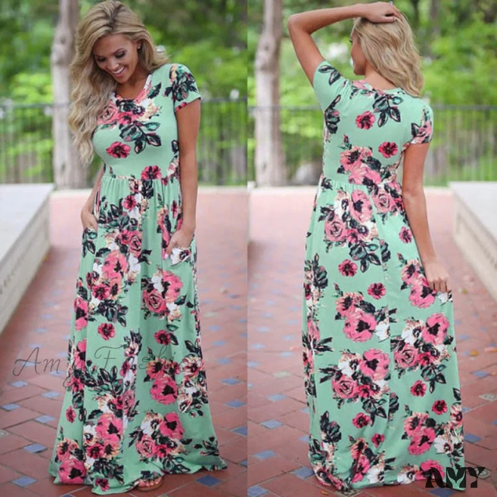 Amy Fashion - Floral Evening Party Plus Size Vestidos Maxi Dress - Image 8