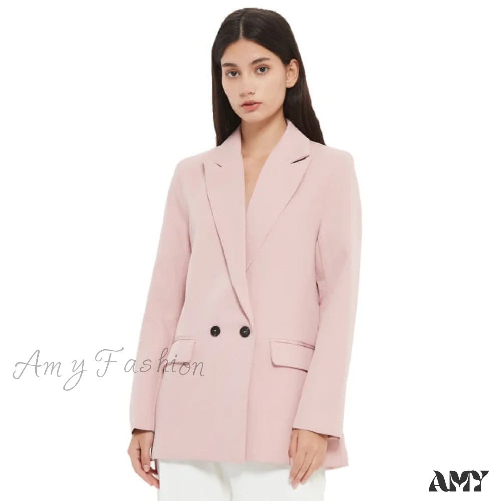 Amy Fashion - Casual Solid Color Pocket Decorative Blazer - Image 13