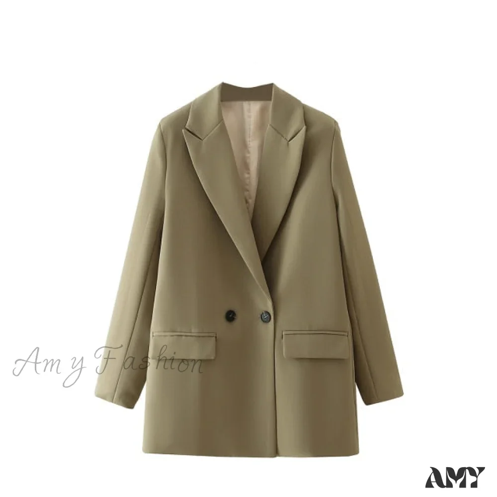 Amy Fashion - Casual Solid Color Pocket Decorative Blazer - Image 9