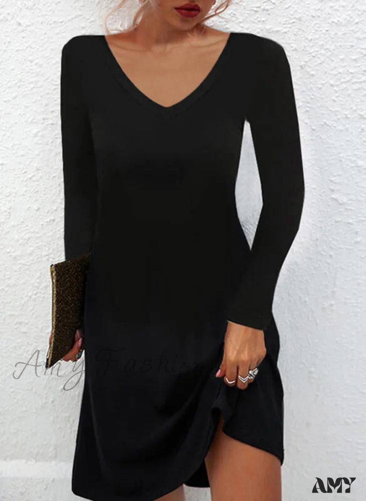 Amy Fashion - Sexy Lace Mesh Patchwork Long Sleeve Dress - Image 15