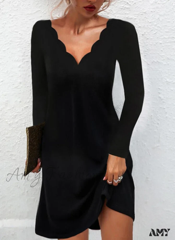 Amy Fashion - Sexy Lace Mesh Patchwork Long Sleeve Dress - Image 8