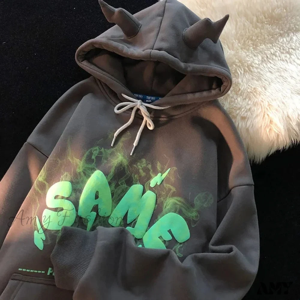 Cotton Warm Cute Horn Hoody Jacket - Image 8
