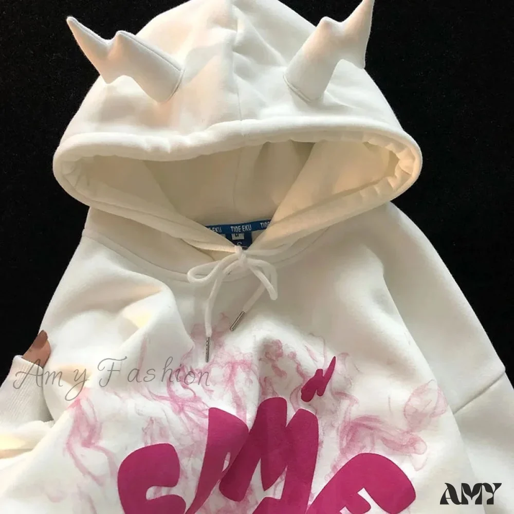 Cotton Warm Cute Horn Hoody Jacket - Image 9