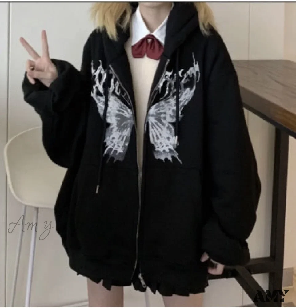 Amy Fashion - Y2K Butterfly Print Hoodies - Image 4