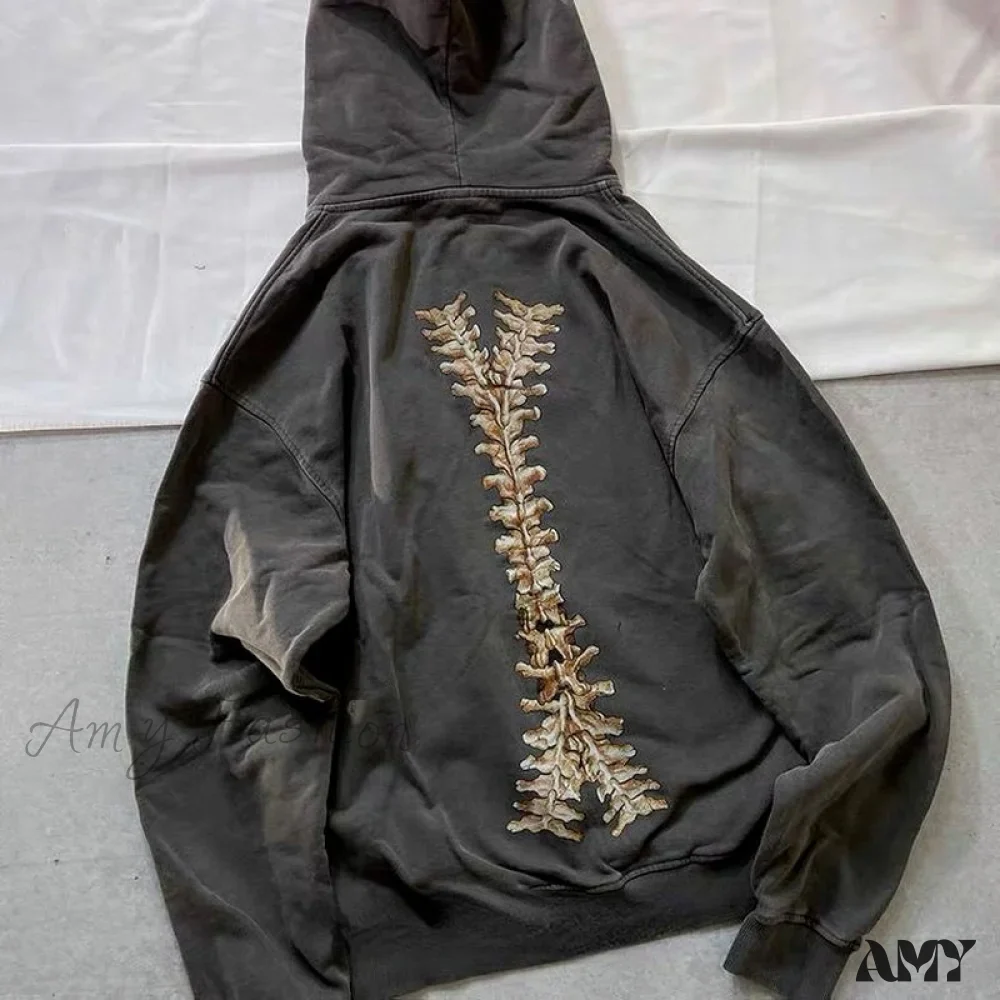 Amy Fashion - Gothic Punk Skeleton Print Hoody Jacket - Image 6