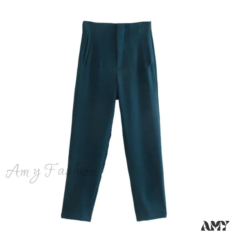 Amy Fashion - Chic Button Zip Elegant Pink Casual Pants - Image 9