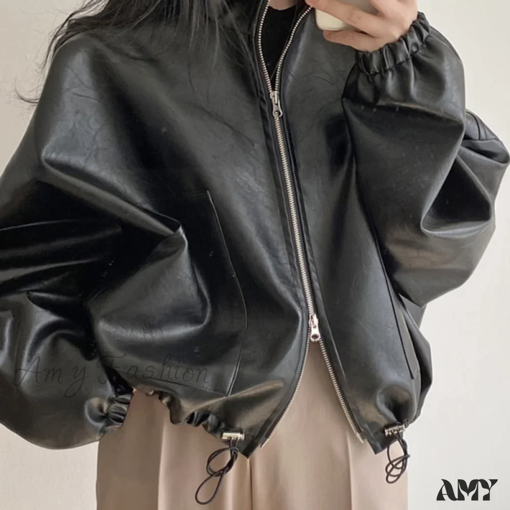 Amy Fashion - Hip Hop Personalized PU Leather Jacket - Image 5
