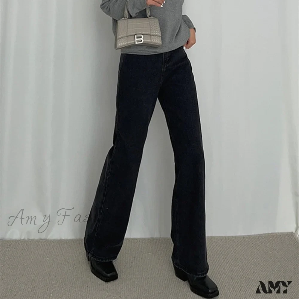 Amy Fashion - Loose High Waist Denim Straight Jeans - Image 4