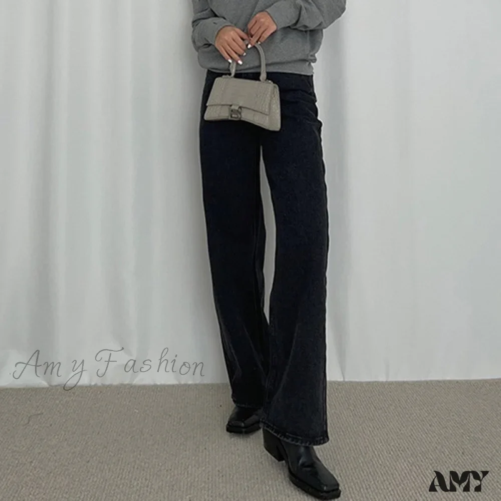 Amy Fashion - Loose High Waist Denim Straight Jeans - Image 5