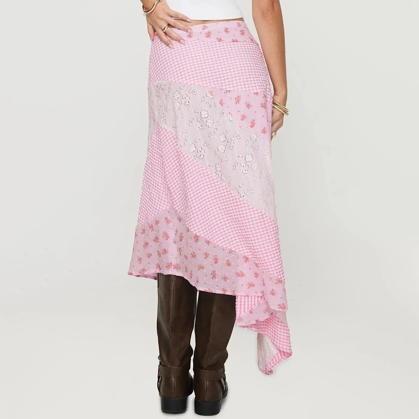 Zip Low Waist Floral Lace Skirt - Image 6