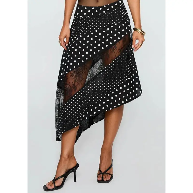 Zip Low Waist Floral Lace Skirt - Image 7